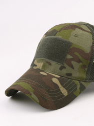 Military-Style Tactical Patch Hat With Adjustable Strap - BDU Camo