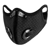 Performance Sports Face Mask with Activated Carbon Filter and Breathing Valves - Black