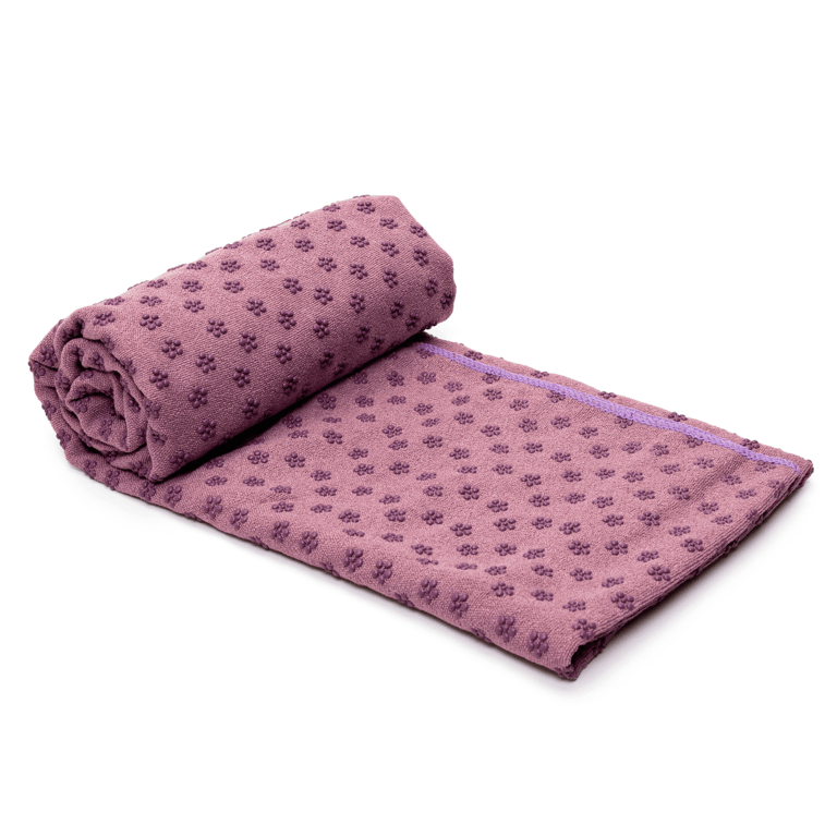 Premium Absorption Hot Yoga Mat Towel with Slip-Resistant Grip Dots - Light Purple