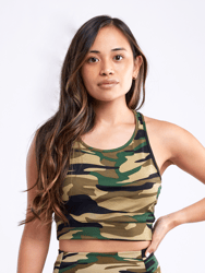 Racerback Lightweight Training Crop Tank Top - French Camo