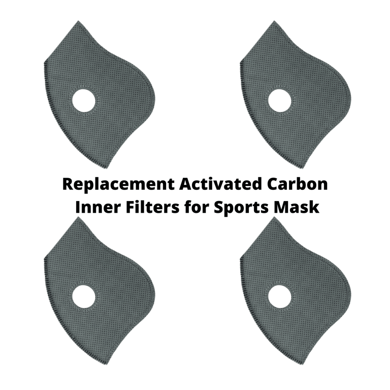 Replacement Activated Carbon Inner Filters For Sports Mask - Set of 4 - Grey