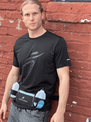 Running Hydration Belt Waist Bag with Water-Resistant Pockets and 2 Water Bottles for Outdoor Sports