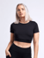 Short-Sleeve Crop Top - Black