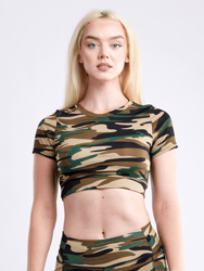 Short-Sleeve Crop Top - French Camo