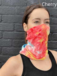 Sports Neck Gaiter Face Mask for Outdoor Activities - Cherry Tie Dye
