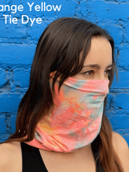 Sports Neck Gaiter Face Mask for Outdoor Activities - Orange Yellow Tie Dye