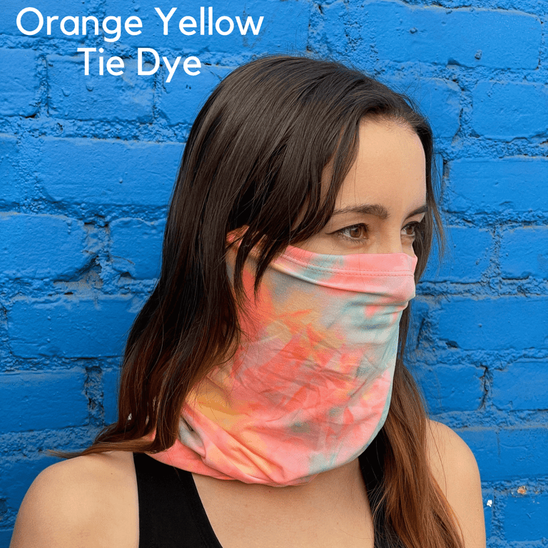 Sports Neck Gaiter Face Mask for Outdoor Activities - Orange Yellow Tie Dye