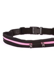 Stride Dual Pocket Running Belt and Travel Fanny Pack for All Outdoor Sports - Pink