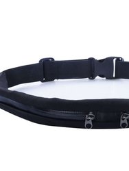 Stride Dual Pocket Running Belt and Travel Fanny Pack for All Outdoor Sports - Black
