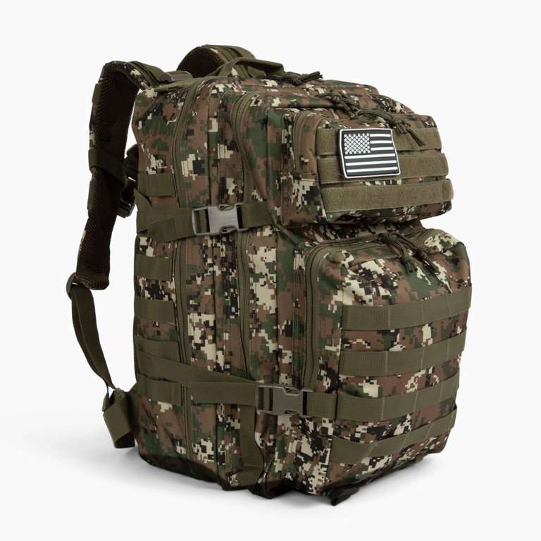 Tactical Military 45L Molle Rucksack Backpack - Camo acu