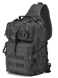 Tactical Military Medium Sling Range Bag - Black