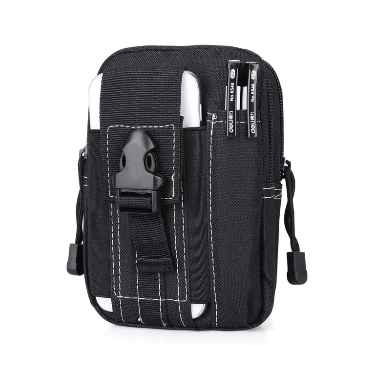 Tactical MOLLE Military Pouch Waist Bag For Hiking And Outdoor Activities - Black/White