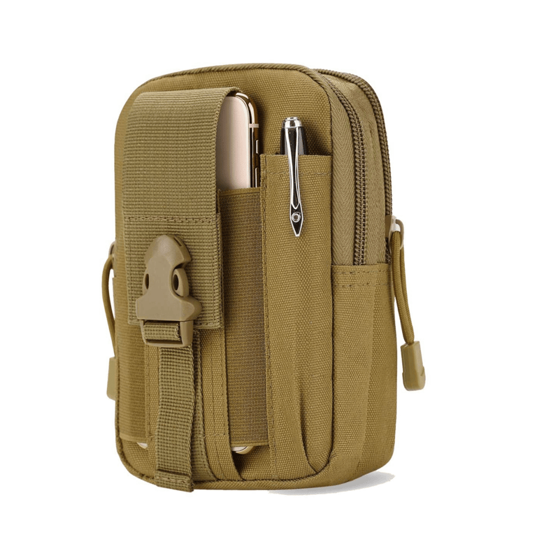 Tactical MOLLE Military Pouch Waist Bag For Hiking And Outdoor Activities - Khaki