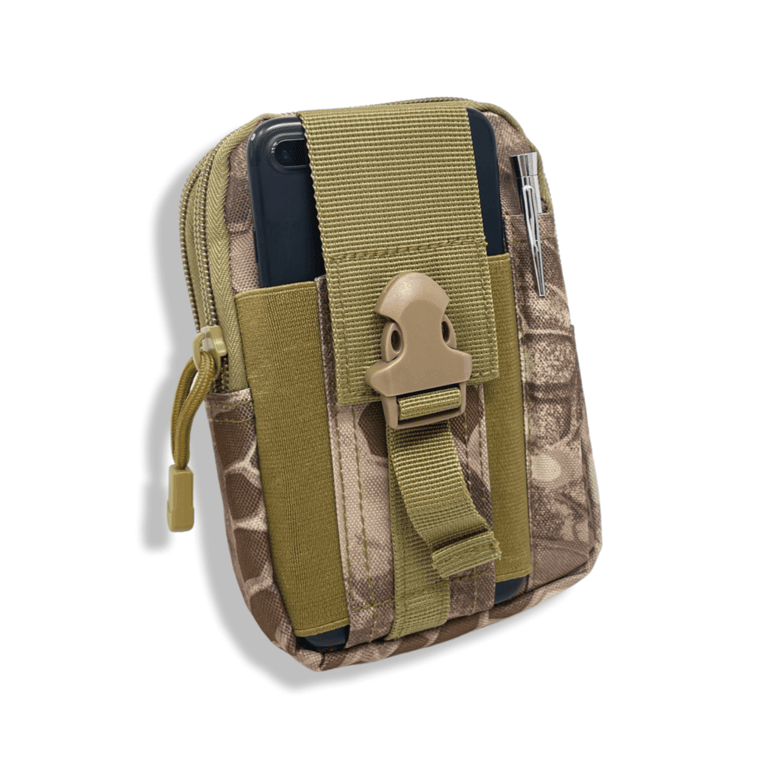 Tactical MOLLE Military Pouch Waist Bag For Hiking And Outdoor Activities - Brown Python