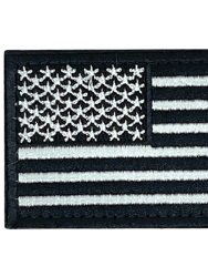 Tactical Usa Flag Patch With Detachable Backing - Black & White