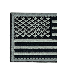 Tactical Usa Flag Patch With Detachable Backing - Grey