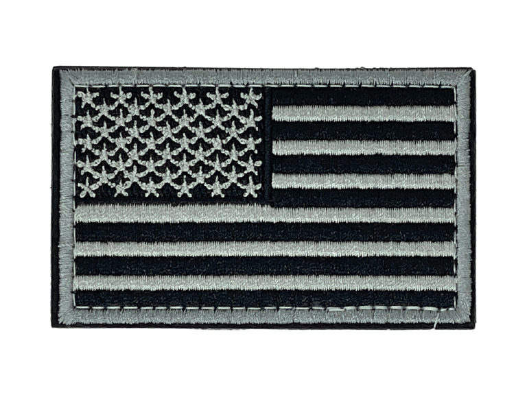 Tactical Usa Flag Patch With Detachable Backing - Grey