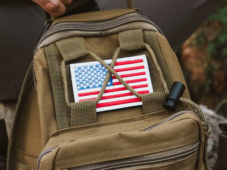 Tactical Usa Flag Patch With Detachable Backing