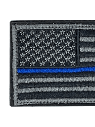 Tactical Usa Flag Patch With Detachable Backing - Aged Blue Line