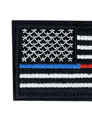 Tactical Usa Flag Patch With Detachable Backing - Red Blue Line