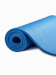 Thick Yoga and Pilates Exercise Mat with Carrying Strap - Blue