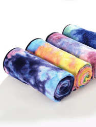 Tie Dye Yoga Mat Towel with Slip-Resistant Grip Dots