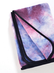 Tie Dye Yoga Mat Towel with Slip-Resistant Grip Dots - Pink / Blue