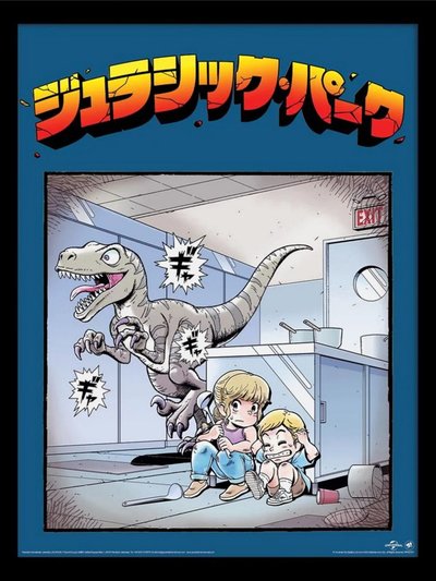 Jurassic Park Anime Poster - Blue/Yellow/Red product