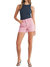 Button Down Clean Hem Short In Pink - Pink