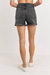 Fray Hem Shorts In Black