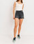 Fray Hem Shorts In Black - Black