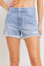 Fray Hem Shorts In Light Denim