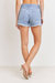 Fray Hem Shorts In Light Denim