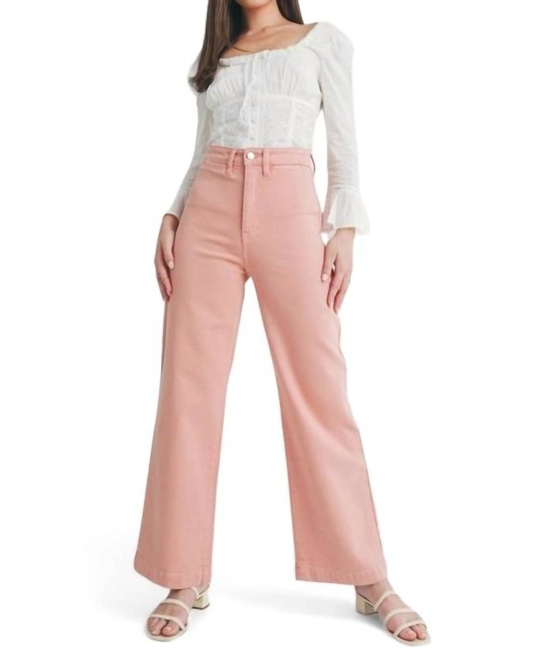 High Rise Welt Pocket Wide Leg Jean In Desert Poppy - Desert Poppy