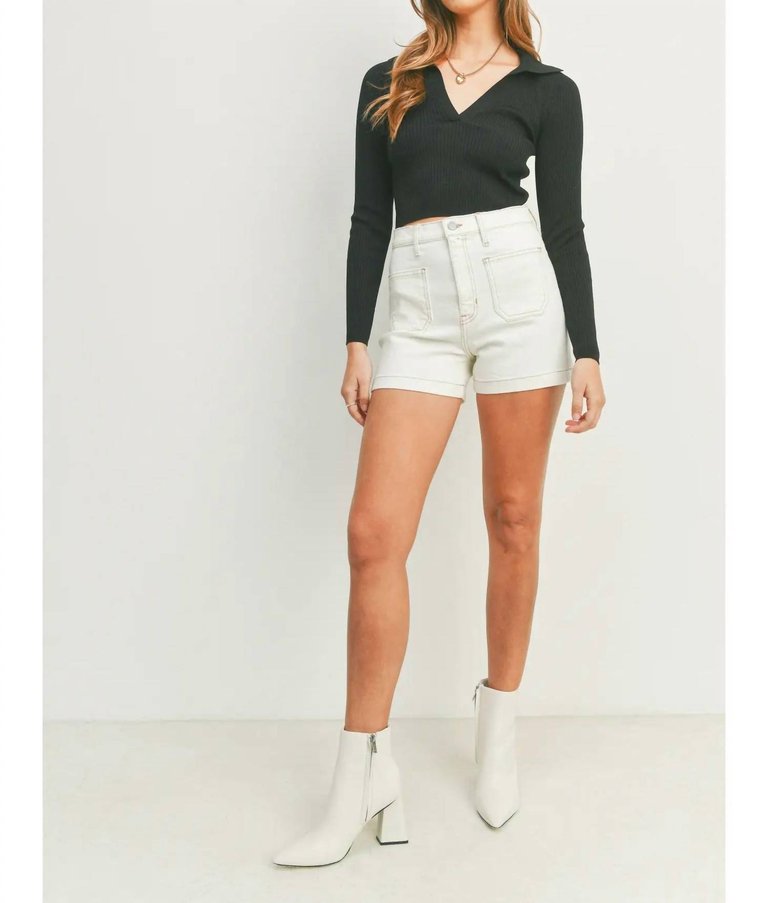 Lucy Patch Shorts In Off White