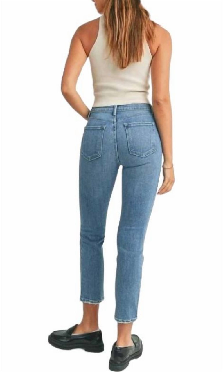 Mid Rise Slim Jeans In Medium Wash