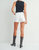 Paris Button Front High Waist Denim Shorts In White