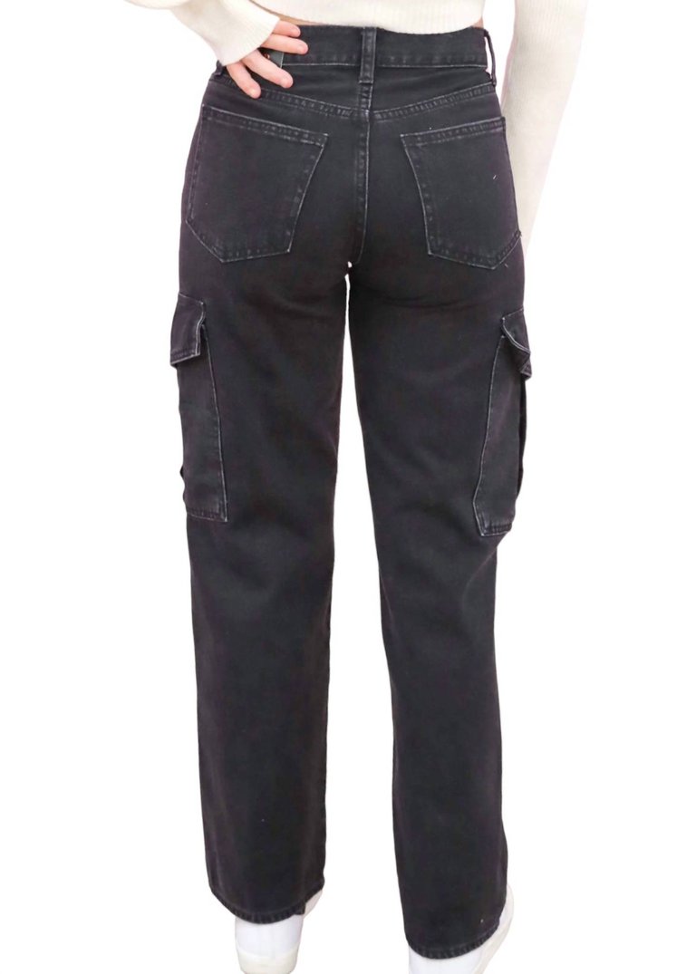 Women's Cargo Jeans In Black