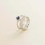 Amici White Gold Ring In Blue Sapphire & Diamond