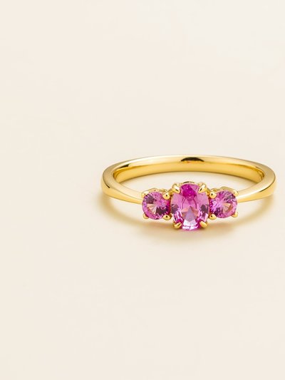 Juvetti Jewelry Boble Gold Ring Set With Pink Sapphire product
