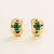 Fava Gold Earrings Set With Emerald - Gold