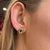 Fava Gold Earrings Set With Emerald