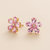 Florea Gold Earrings Pink sapphire & Diamond - Gold