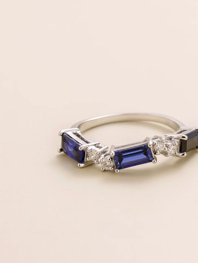 Juvetti Jewelry Forma Ring In Blue Sapphire And Diamond product