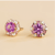 Melba Rose Gold Earrings Set With Purple Sapphire, Pink Sapphire & Diamond - Purple