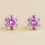 Melba White Gold Earrings Set With Pink Sapphire & Diamond - White Gold