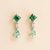 Ori White Gold Earrings In Emerald, Diamond & Green Sapphire - White Gold