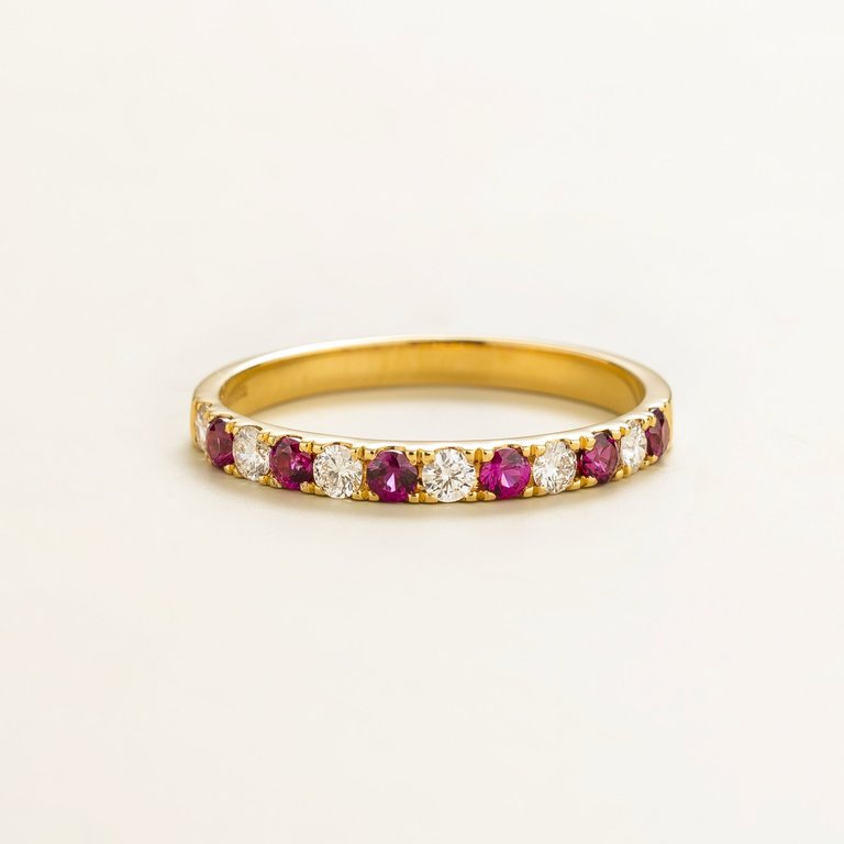 Salto Gold Ring In Ruby & Diamond - Gold