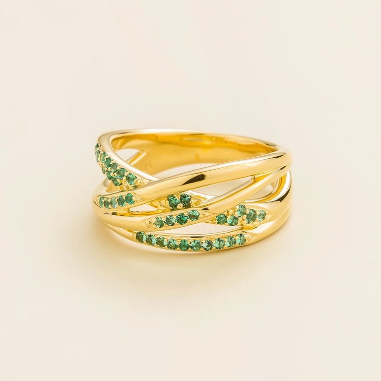 Val Gold Ring Set With Emerald