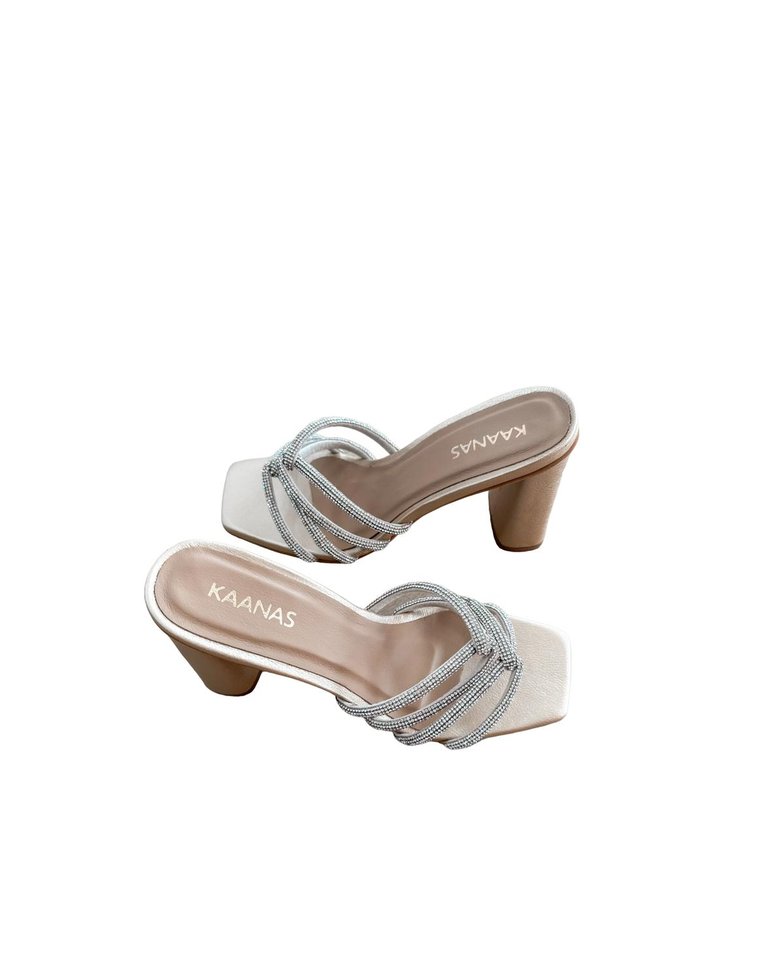 Women Dresden Strappy Heel Sandal In Silver